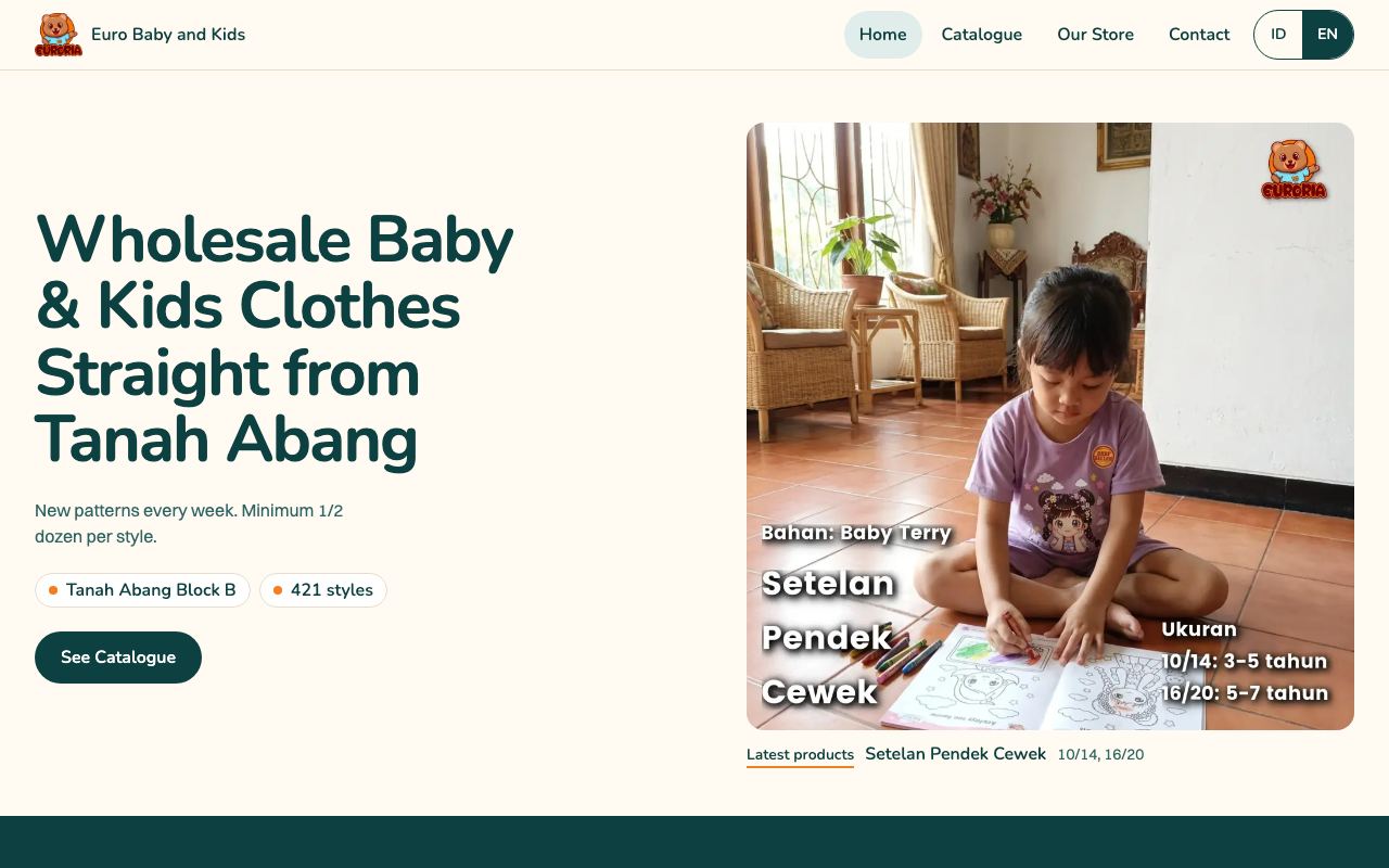 Euro Baby & Kids halaman depan