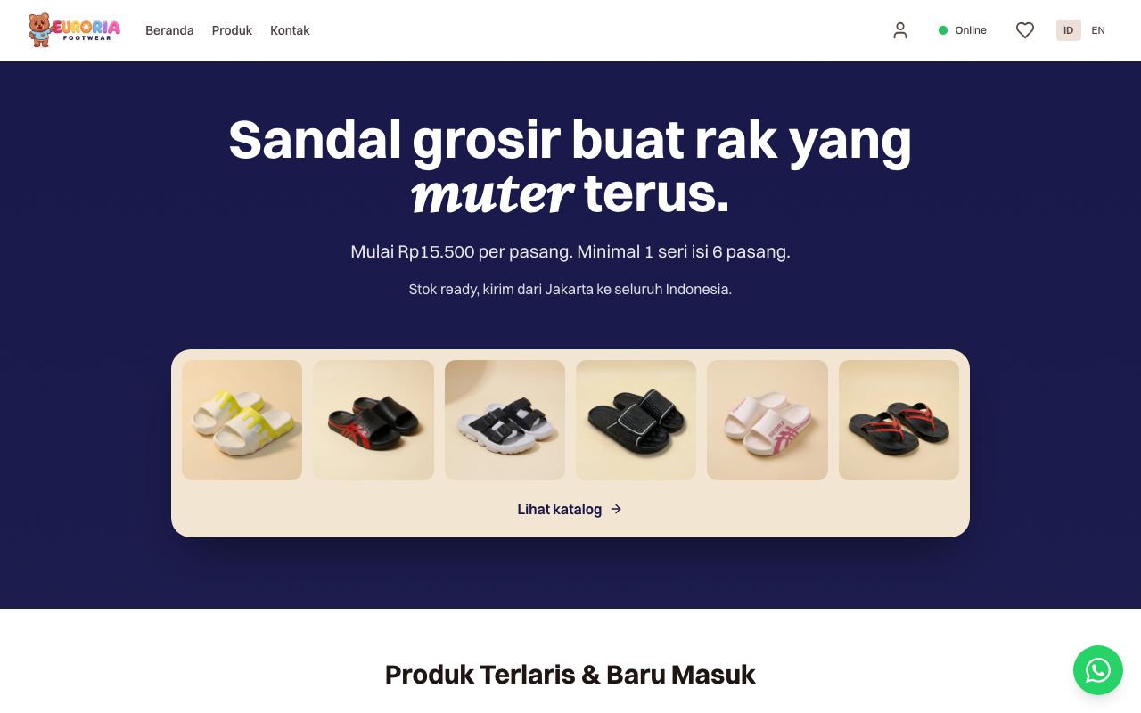 Euroria Sandals halaman depan